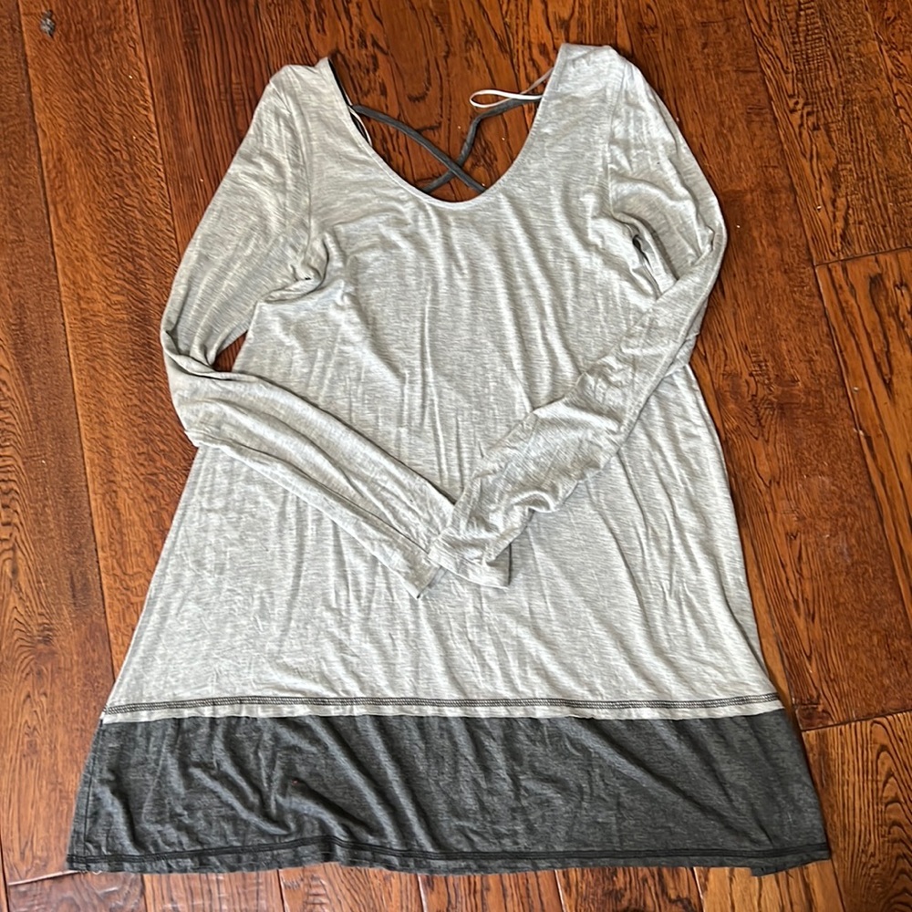 Mystree oversized tunic- criss-cross back | Med